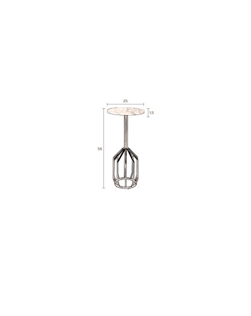 Table d'appoint Salerno M en marbre verte - 25 x 25 x 56 cm