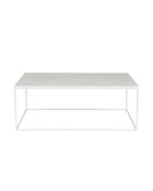 Tavolino da caffè smaltato bianco - 93 x 42,5 x 35,5 cm
