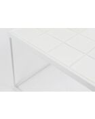 Tavolino da caffè smaltato bianco - 93 x 42,5 x 35,5 cm