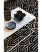 Tavolino da caffè smaltato bianco - 93 x 42,5 x 35,5 cm