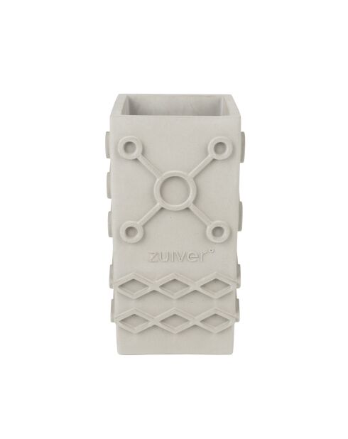 Vase Graphic carré gris - 13.5 x 13.5 x 25 cm