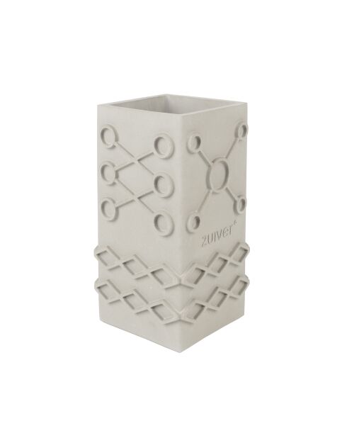 Vase Graphic carré gris - 13.5 x 13.5 x 25 cm