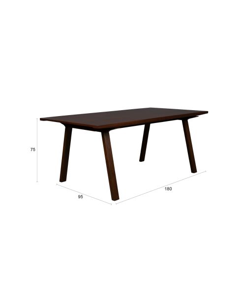 Mesa de comedor marrón Adamello - 180 x 95 x 75 cm