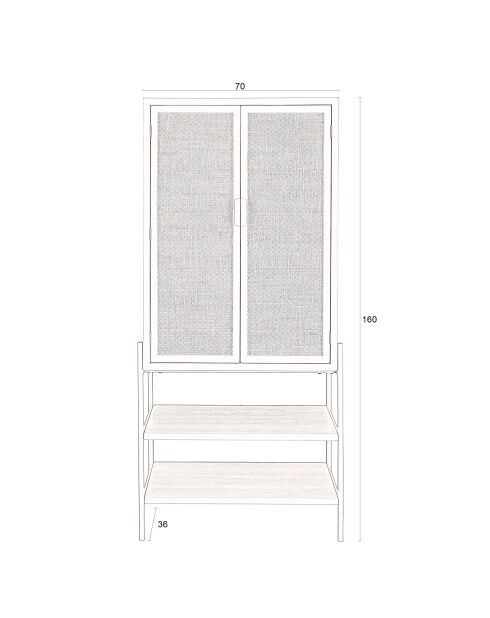 Yasu zwarte opbergunit - 70 x 36 x 160 cm