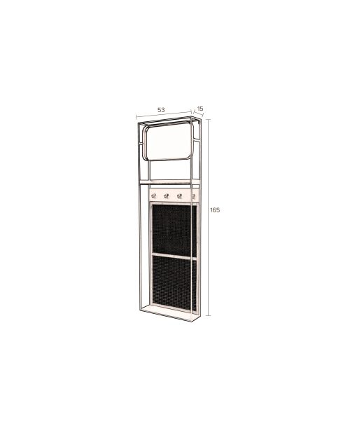 Miroir Langres M noir - 15 x 53 x 165 cm