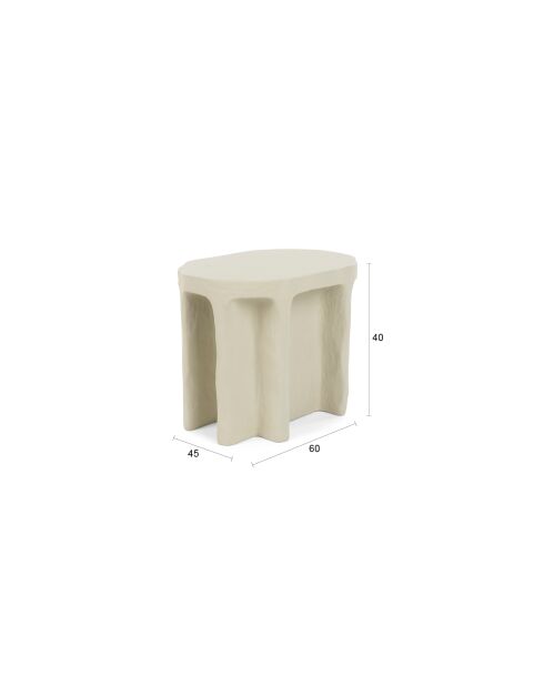 Mesa auxiliar ovalada Born To Be Alive beige - 60 x 45 x 40 cm