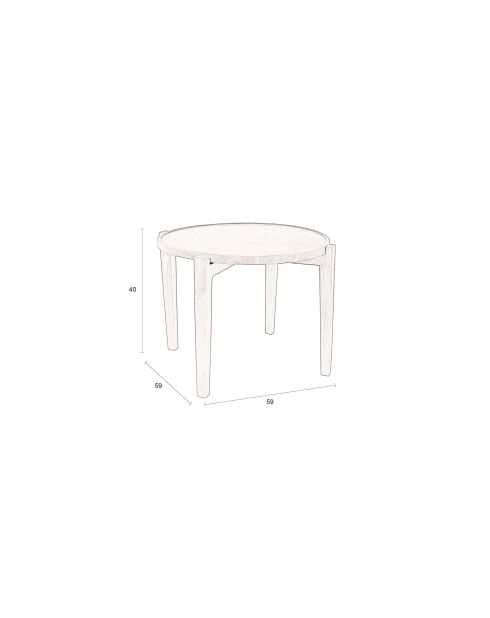 Table basse Shane marron - 59 x 59 x 40 cm