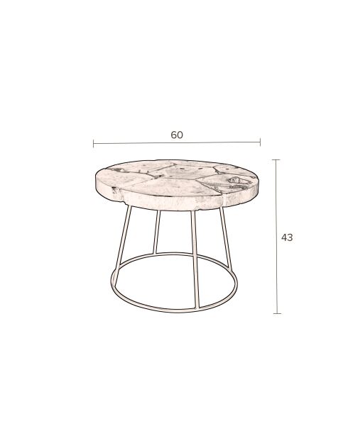 Mesa auxiliar negra Kraton L - 60 x 60 x 43 cm
