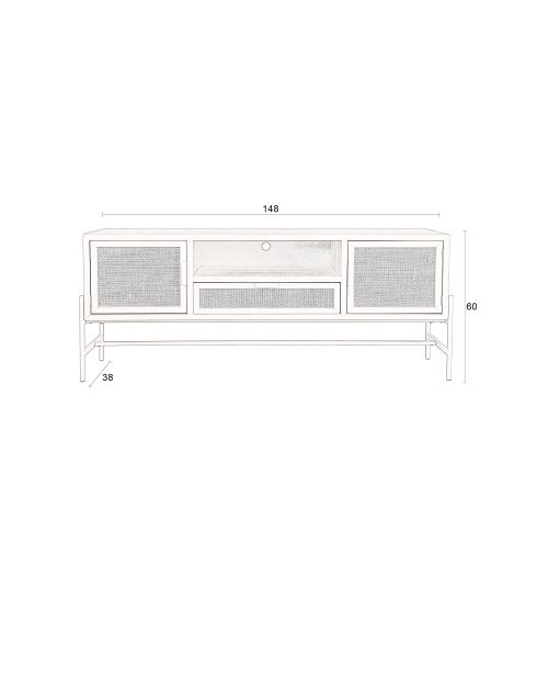 Yasu dressoir zwart - 148 x 38 x 60 cm