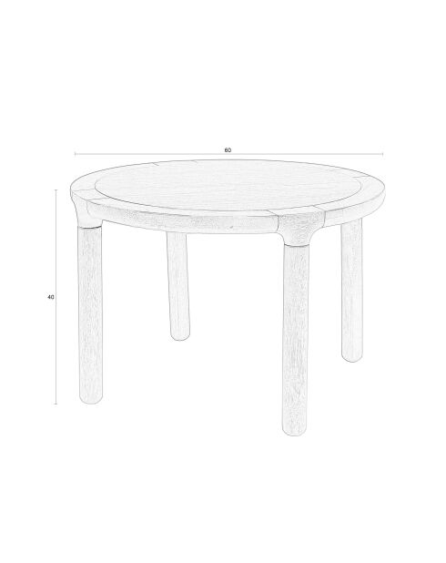 Table basse Storm noire - 60 x 60 x 40 cm