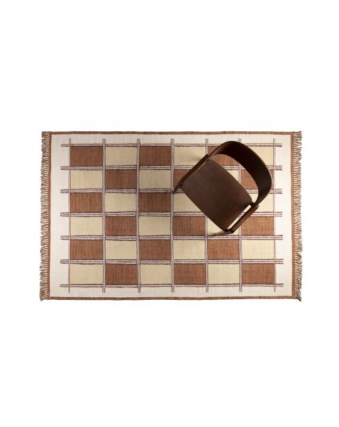 Teppich Gambit in Beige und Terrakotta, 160 x 230 x 1 cm