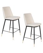 Tabouret de bar Lionel beige - 46 x 51.5 x 95 cm