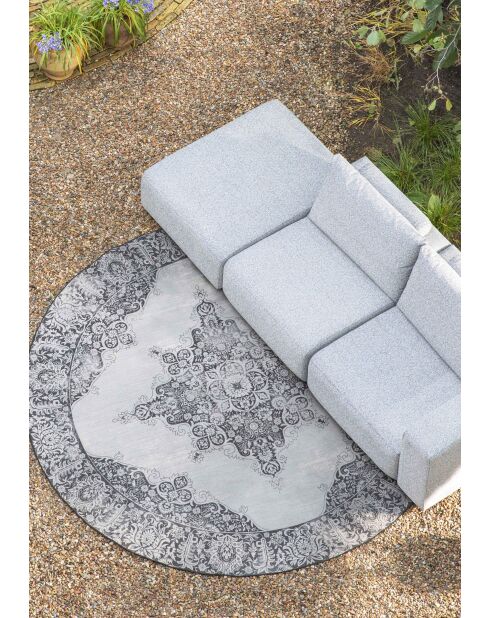 Tapis d'extérieur rond Coventry noir - 280 x 280 x 0.4 cm