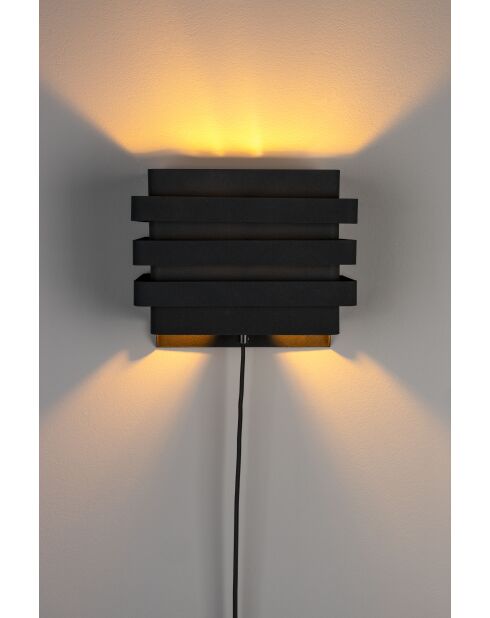 Lámpara de pared negra Dumont, 24 x 12 x 24 cm