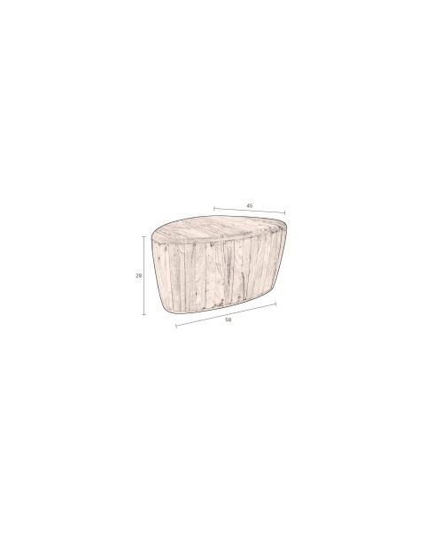 Ayla brauner Couchtisch - 58 x 45 x 28 cm