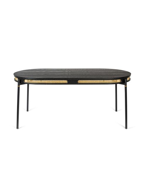Mesa de comedor Don't Stop The Webbing, negra, 180 x 90 x 76 cm