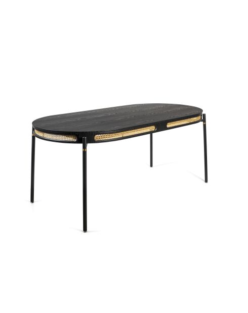 Mesa de comedor Don't Stop The Webbing, negra, 180 x 90 x 76 cm