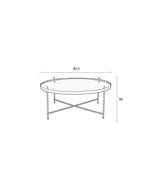 Mesa auxiliar negra Cupido - 82,5 x 82,5 x 35 cm