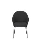 Silla rizada negra Rodin - 56 x 55 x 85 cm