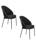 Silla rizada negra Rodin - 56 x 55 x 85 cm