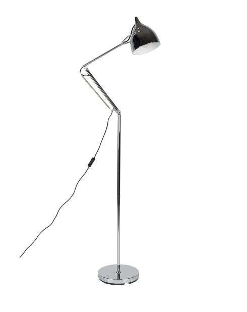 Lámpara de pie Reader plateada - 66 x 25 x 137 cm