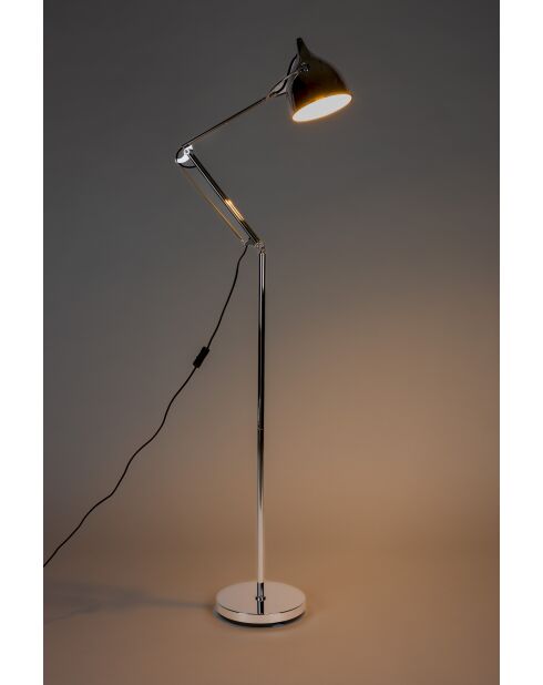 Lámpara de pie Reader plateada - 66 x 25 x 137 cm