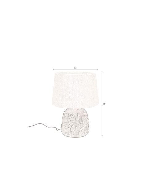Lampe de table Renzo noire et blanche - 31 x 31 x 42 cm