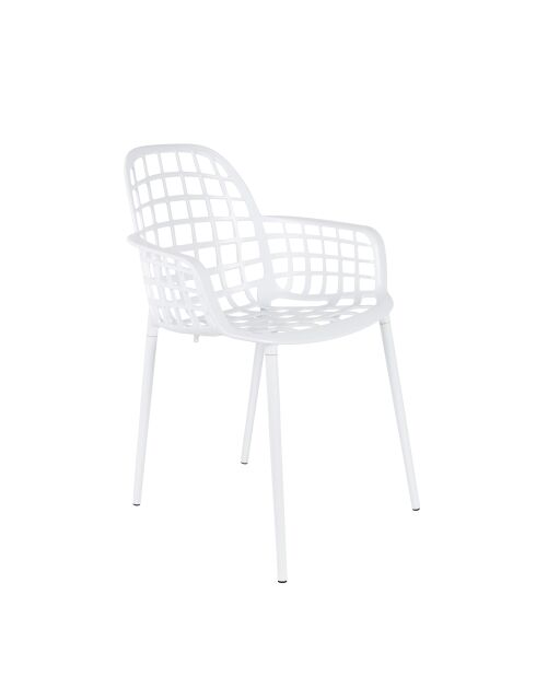 Sillón de jardín Albert Kuip blanco - 59,5 x 59,5 x 82,5 cm