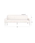 Beiges 2,5-Sitzer-Sofa von Preston, 200 x 84 x 78 cm