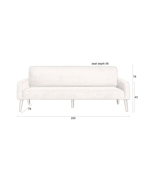 Beiges 2,5-Sitzer-Sofa von Preston, 200 x 84 x 78 cm