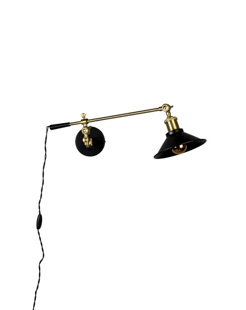 Lámpara de pared negra Penelope, 19 x 60 x 19 cm