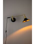 Lámpara de pared negra Penelope, 19 x 60 x 19 cm