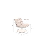 Sillón de bar gris claro - 66 x 78 cm