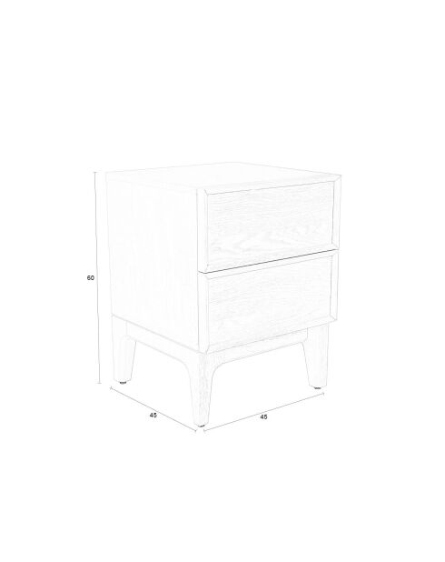 Mesita de noche June beige — 45 x 45 x 60 cm