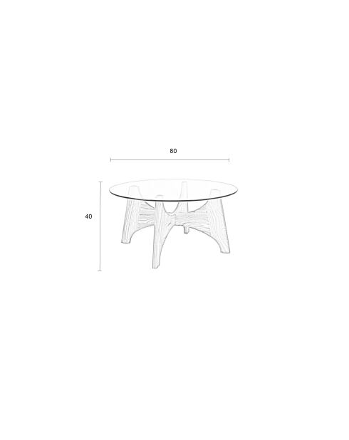 Mesita Kobe natural - 80 x 80 x 40 cm