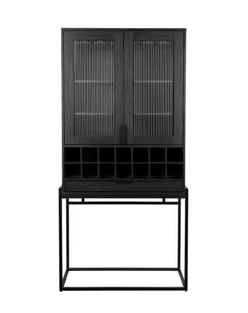 Cantinetta per vino Travis in rovere nero - 465 x 88,5 x 180,5 cm