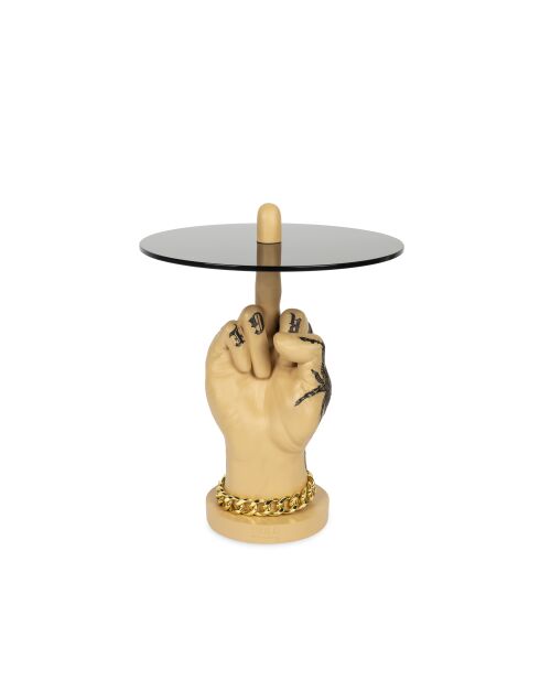 Mesa auxiliar Fother Mucker Gold Lion, 40 x 40 x 50 cm