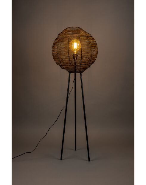 Lámpara de pie negra Meezan - 40 x 40 x 142 cm