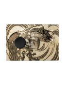 Tappeto The Legend Of Koi in beige e grigio - 160 x 230 x 1 cm