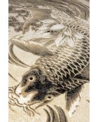 Tappeto The Legend Of Koi in beige e grigio - 160 x 230 x 1 cm
