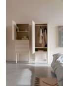 Armadio beige June con 1 anta e 3 cassetti - 45 x 60 x 180 cm