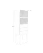 Armadio beige June con 1 anta e 3 cassetti - 45 x 60 x 180 cm