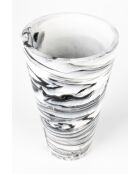 Vaso conico bianco e nero - 15 x 15 x 24,5 cm