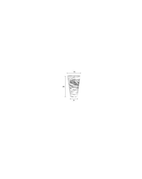 Vase Conic noir et blanc - 15 x 15 x 24.5 cm
