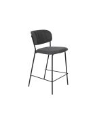 Tabouret de comptoir Jolien noir/gris foncé - 54 x 48 x 89 cm