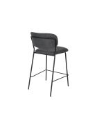 Tabouret de comptoir Jolien noir/gris foncé - 54 x 48 x 89 cm