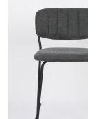 Tabouret de comptoir Jolien noir/gris foncé - 54 x 48 x 89 cm