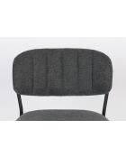 Tabouret de comptoir Jolien noir/gris foncé - 54 x 48 x 89 cm