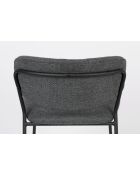 Tabouret de comptoir Jolien noir/gris foncé - 54 x 48 x 89 cm