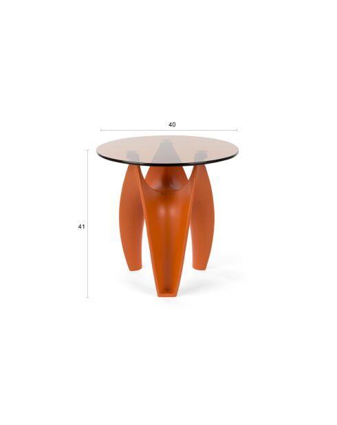 Mesa auxiliar roja Hactua - 40 x 40 x 41 cm
